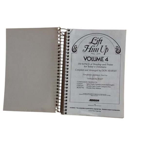 Lift Him Up Volume 4 Songbook Sheet Music 4-Part Harmony Guitar Chords Don Marsh - Picture 3 of 6